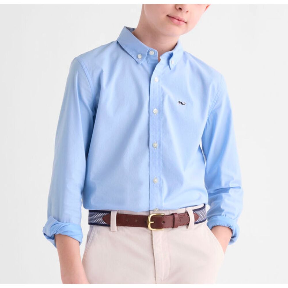Vineyard Vines Boy's Button Down Light Blue Uniform LARGE